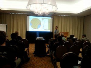 Dr. Habib presenting the paper on Pedestrian Injury Severity in CSCE