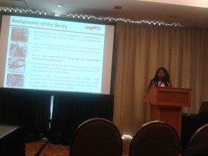 PhD student Naznin Daisy presenting her paper on Active Transportation in CSCE