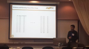 PhD student Mohammad Hesam, presenting his paper on Optimization of Bus Travel Time